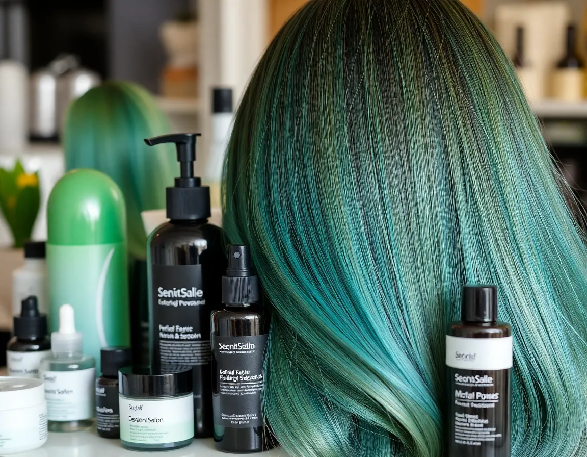 Various hair care products for colored hair.
