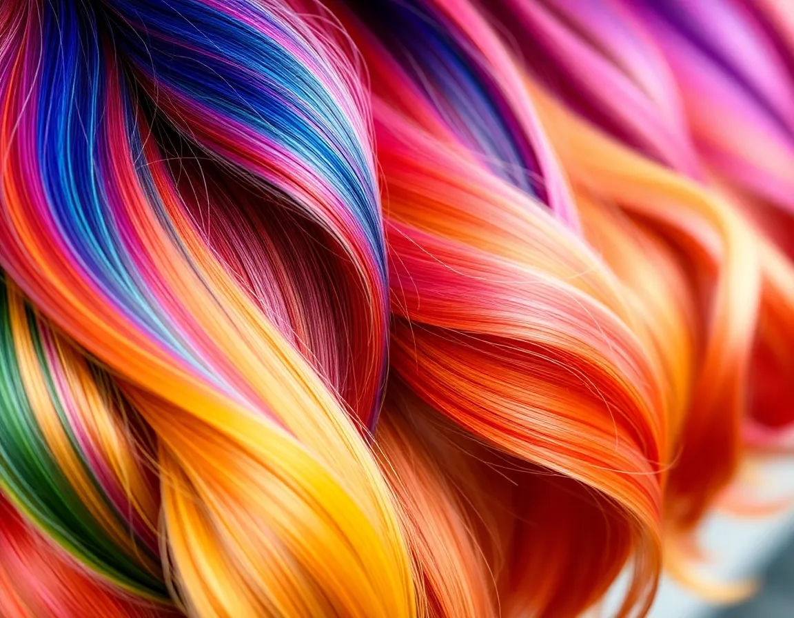 A vibrant hair color display or popular dye shades