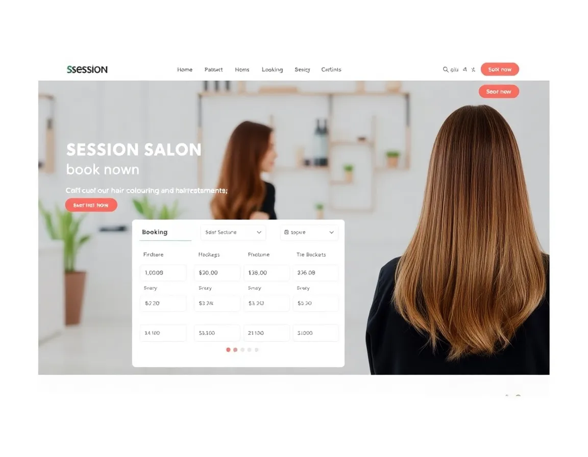Screenshot of an online booking platform