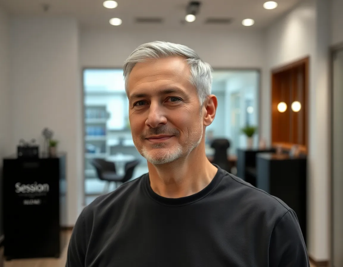 A man in his 50s with a classic haircut in a professional setting.