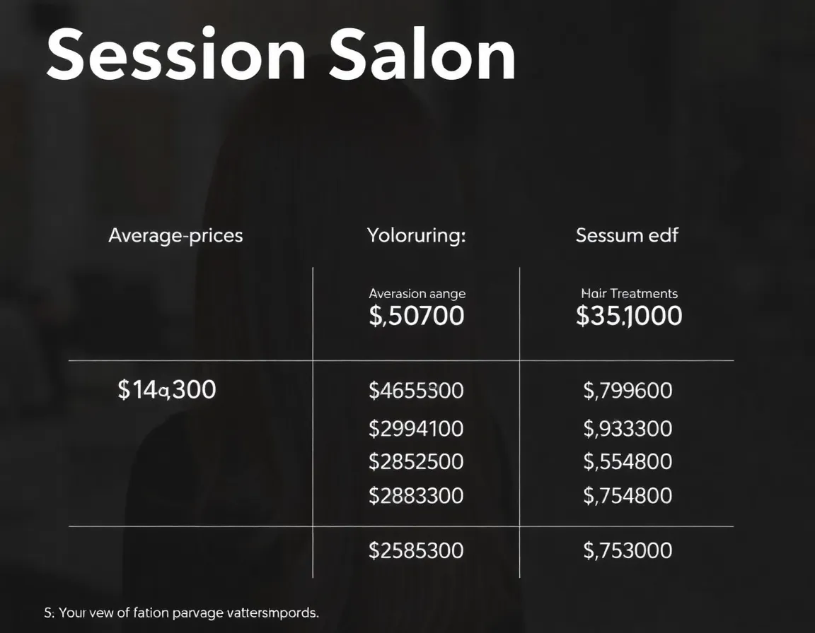 Graphic showing average price ranges of services.