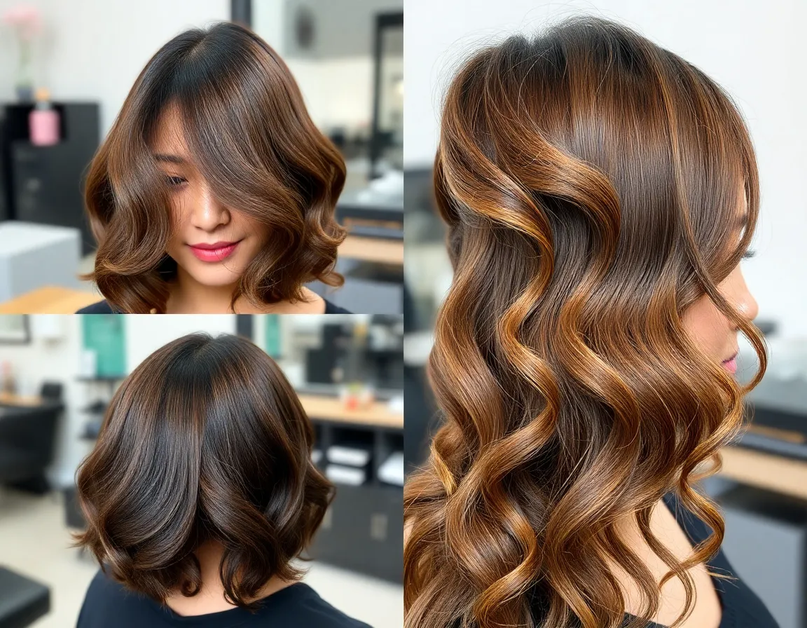 A collage of practices for maintaining healthy hair.