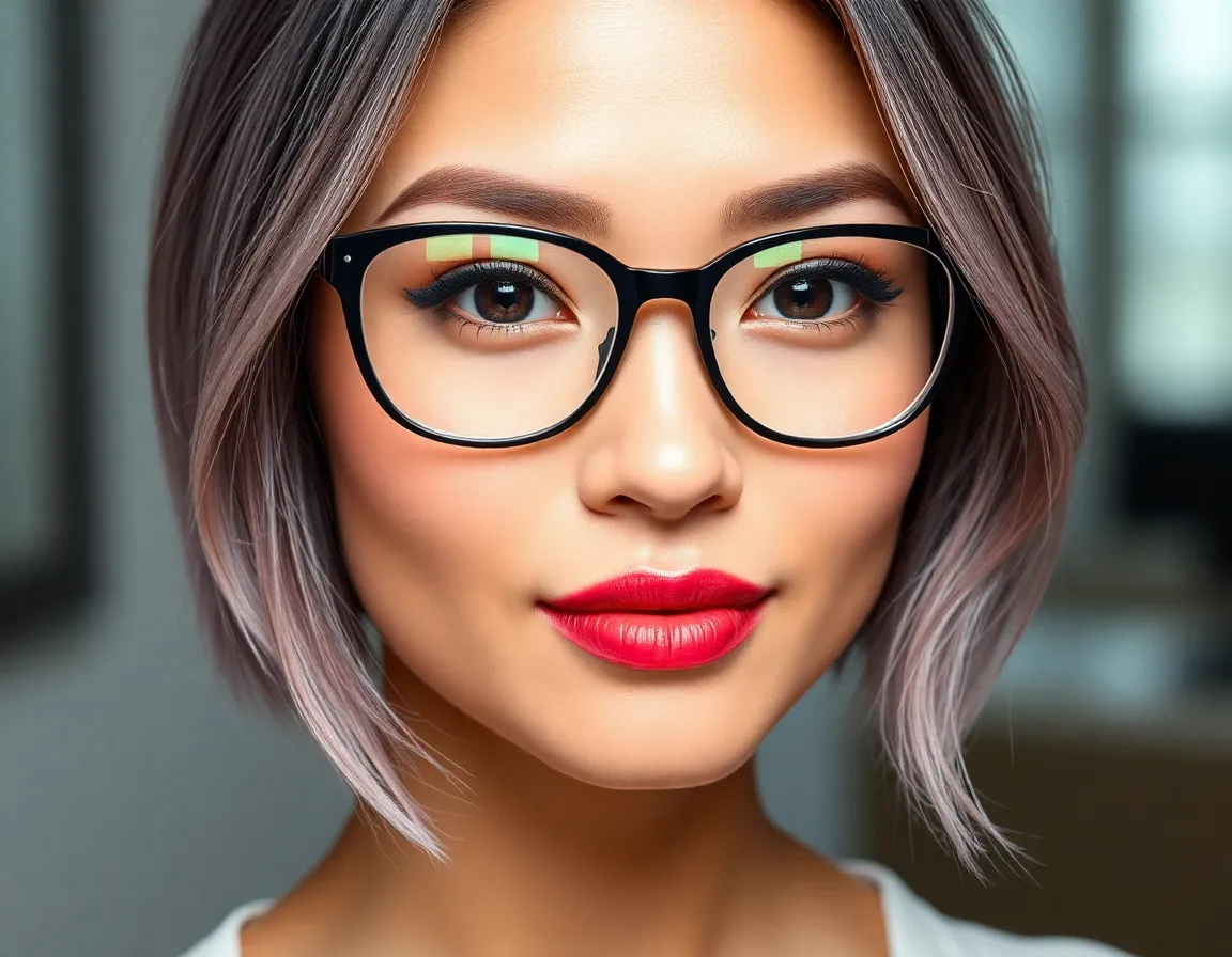 A woman wearing glasses with a haircut that complements her eyewear.